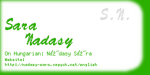 sara nadasy business card